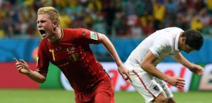 Kevin de Bruyne erzielte das erlösende 1:0 für Belgien Kevin de Bruyne, Belgien, USA, WM 2014