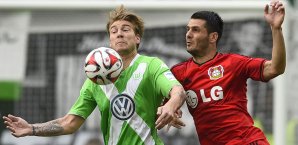 Nicklas Bendtner und die Wölfe siegten gegen Bayer deutlich Nicklas Bendtner, VfL Wolfsburg