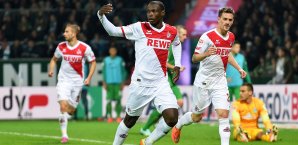Anthony Ujah (M.) war der einzige Torschütze beim Sieg der Kölner in Bremen Anthony Ujah