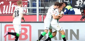Borussia Mönchengladbach hatte allen Grund zu Jubeln gegen Hannover 96 Borussia Mönchengladbach