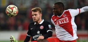 Anthony Ujah (r.) und Johannes Geis (l.) im Zweikmapf Anthony Ujah, Johannes Geis