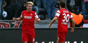 Felix Klaus (l.) brachte die Hertha noch vor der Pause in Führung Felix Klaus