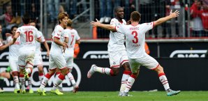 Modeste erzielt das goldene Tor und jubelt Anthony Modeste