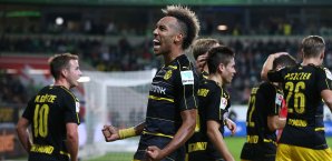 Pierre-Emerick Aubameyang erzielte gegen den VfL Wolfsburg seine Saisontreffer drei und vier Pierre-Emerick Aubameyang