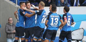 Niklas Süle und sein Team bejubeln den 1:0-Siegtreffer Niklas Süle