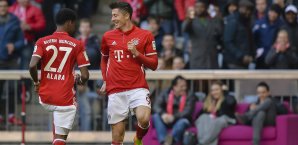 Robert Lewandowsk erzielte gleich drei Tore - auch Alaba netzte einmal ein Robert Lewandowsk